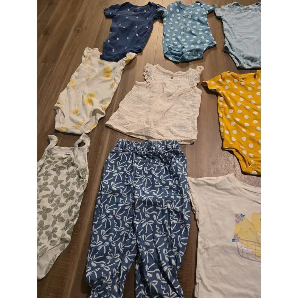 Baby Girl Clothes Lot 9 One Piece Body Suits Sizes 8 X 24 Months 1 X 18 Months